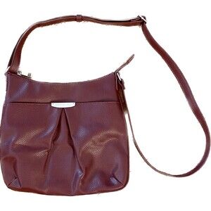 Jones New York | Burgundy Vegan Leather Crossbody Bag